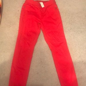 Red justice slim size 12 mid rise legging pants